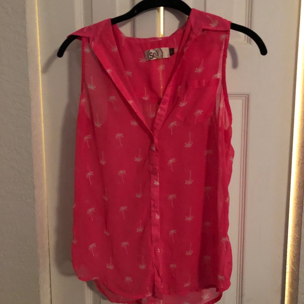Hot pink palm tree top